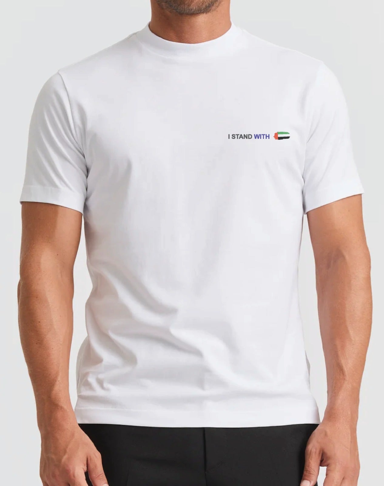 Short Sleeve T-Shirt - I Stand for UAE/Cotton White T-shirt for UAE